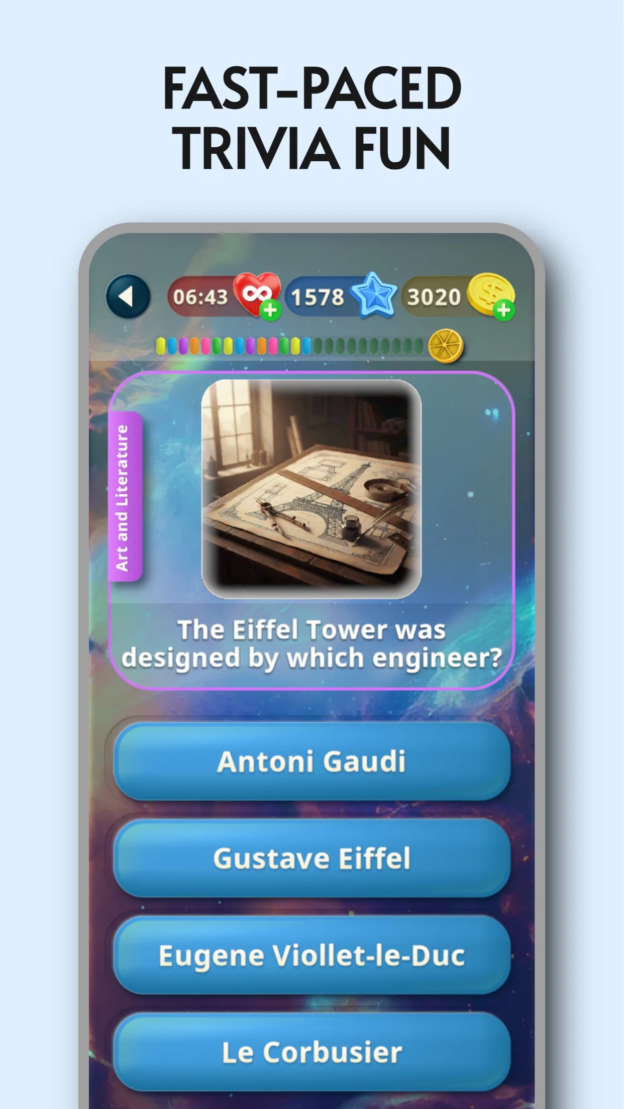 Trivia question screen